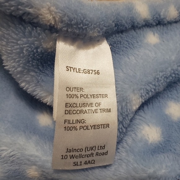 Jainco Tan Blue Teddy Bear Star Print Lovey Mini Security Blanket 13 Inch Square - Picture 7 of 9